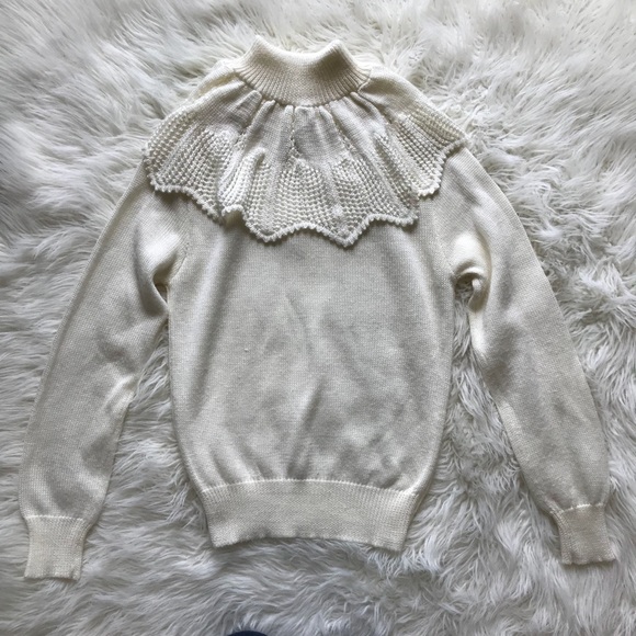 Vintage Ivory Crochet Sweater - Picture 3 of 7